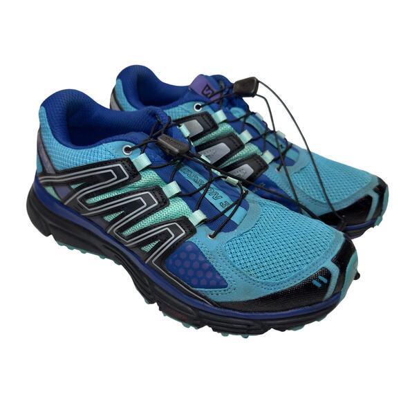 SALOMON WOMEN'S X-MISSION 3 Aquarius/Surf the Web/Black Blue Women’s US 7.5 - Picture 1 of 11